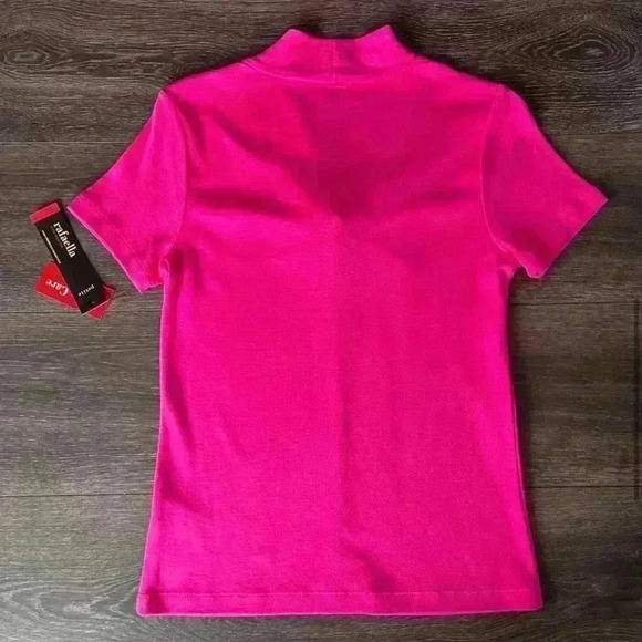 Rafaella Sportswear Subtle Bow Embellished Knit Top in Hot Pink. Size Small. NWT - Picture 7 of 16